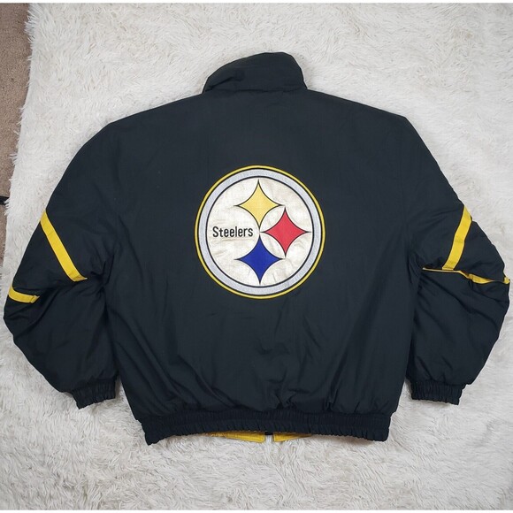 Vintage 90s Pittsburgh Steelers Size Large Triple Fat Goose Mens NFL Puff Jacket - Picture 6 of 9
